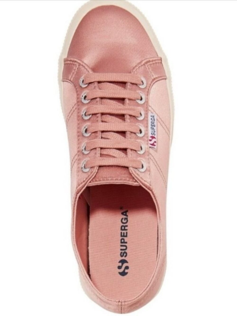 Dusty Rose Pink Satin Superga Sneakers, Size 7.5 (38 EU)